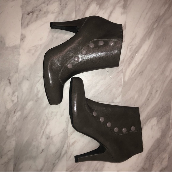 Gray Heeled Boots - Picture 3 of 8